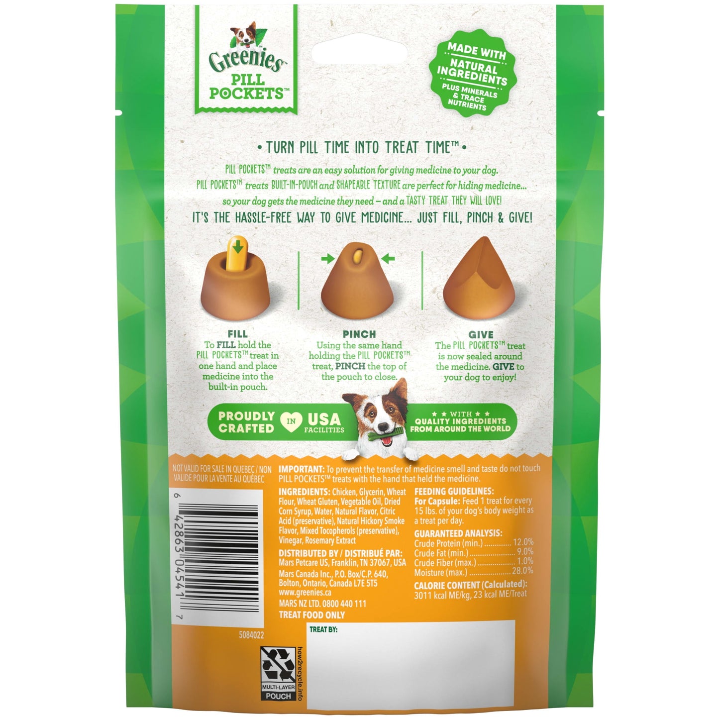 Pill Pockets Chicken Treats for Dogs, 15.8 Oz Pouch